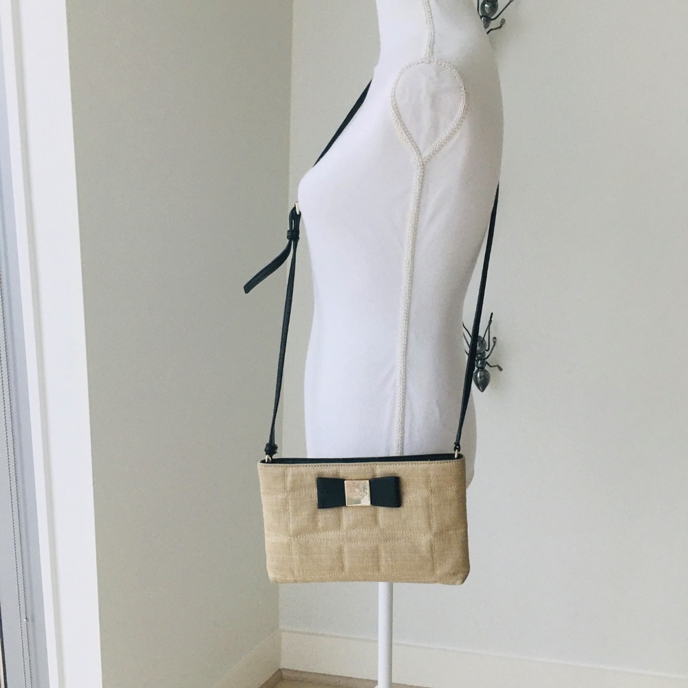 KATE SPADE CANVAS LEATHER CROSSBODY BAG